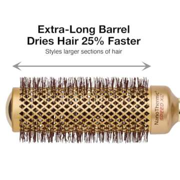 Olivia Garden NanoThermic Speed XL Extra-Long Barrel Thermal Round Hair Brush with ergonomic non-slip handle (not electrical) NT-XL44 (1 3/4")