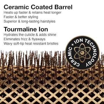 Olivia Garden NanoThermic Speed XL Extra-Long Barrel Thermal Round Hair Brush with ergonomic non-slip handle (not electrical) NT-XL44 (1 3/4")