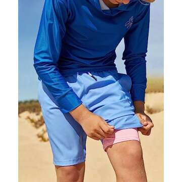 maamgic Boys Swim Trunks with Compression Liner Toddler Stretch Swim Shorts Quick Dry Swimming Trunk...