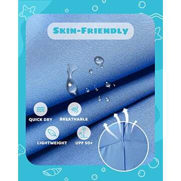 maamgic Boys Swim Trunks with Compression Liner Toddler Stretch Swim Shorts Quick Dry Swimming Trunks Boxer Brief 2 in 1 Beach Shorts Grey Blue Pink 10/12