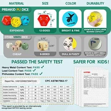 Premkid Exercise Dice - Fun Foam Dice for Kids Activities