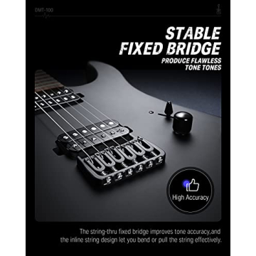 Donner Matte Black Electric Guitar Beginner Kit