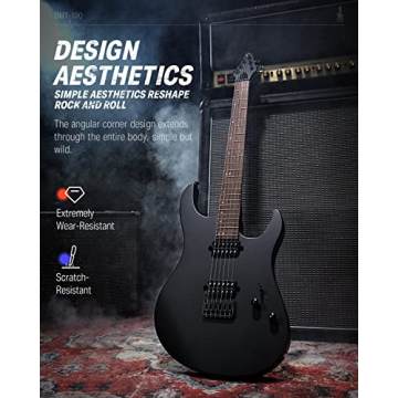 Donner Matte Black Electric Guitar Beginner Kit