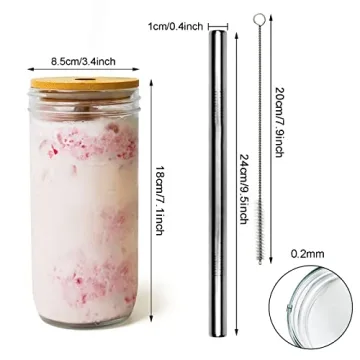 Stylish Fenspeed 2pcs Mason Jar Tumblers Set for Beverages