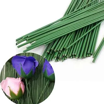 Arlai 50-Pack Dark Green Floral Stem Wire for Crafts