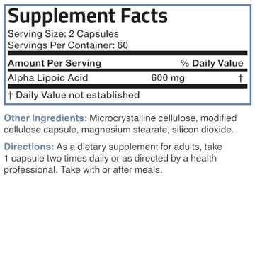 Bronson Alpha Lipoic Acid 600 MG - Antioxidant Support