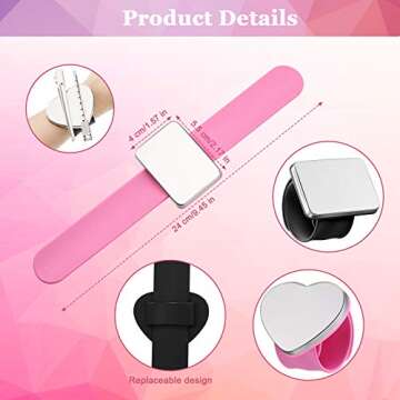 12 Pieces Magnetic Wristband Hairstylist Set, 4 Magnetic Wristband Sewing Pin Cushion Holder, 4 Pintail Rat Tail Comb, 4 Metal Sectioning Duck Bill Hair Clip for Sewing Supply