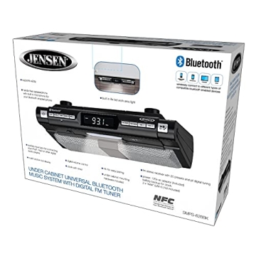 Jensen Wireless Kitchen Bluetooth System FM Radio LED Light