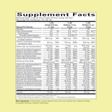 CHILDLIFE ESSENTIALS Kids Multivitamin & Mineral - Kids Vitamins, Liquid Multivitamin for Kids, Toddler Multivitamins, Liquid Vitamins, Baby Multivitamin - Natural Orange & Mango, 8 Fl Oz (Pack of 1)