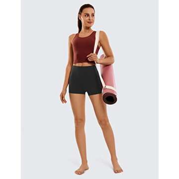 CRZ YOGA Womens Butterluxe Biker Shorts 2.5 Inches - High Waisted Yoga Workout Running Volleyball Spandex Booty Black Medium