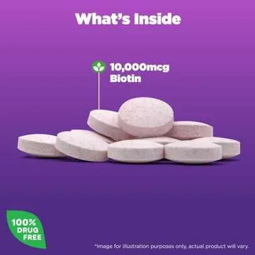 Natrol Biotin 10000mcg, Supplement for Healthy Hair, Skin and Nails for Those Low in Biotin, Plus Energy Metabolism Support, 200 Tablets, Up to a 200 Day Supply