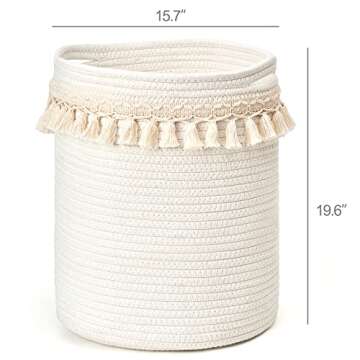 Stylish Mkono Macrame Cotton Basket for Home Decor