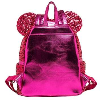 Loungefly Disney Minnie Mouse Pink Sequin Mini Backpack - Sparkle with Every Step!