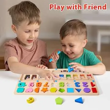 3 in 1 Montessori Toys for 3+ Year Old, Educational Magnetic Color and Number Maze, Shape & Number Wooden Puzzle Sorting Toys for Toddlers, Preschool Learning Activities Classroom Must Haves