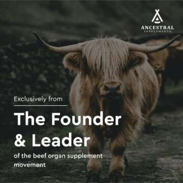 Ancestral Supplements Grass Fed Beef Spleen Supplement, 3000mg Beef Organ Spleen Support Formula Promotes Digestive, Immune, Iron, Energy and Allergy Health, Non GMO, 180 Capsules