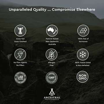 Ancestral Supplements Grass Fed Beef Spleen Supplement, 3000mg Beef Organ Spleen Support Formula Promotes Digestive, Immune, Iron, Energy and Allergy Health, Non GMO, 180 Capsules