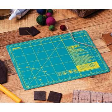OLFA 6" x 8" Self Healing Rotary Cutting Mat (RM-6x8) - Double Sided 6x8 Inch Cutting Mat with Grid ...