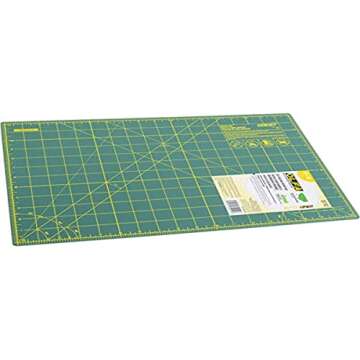 OLFA 6" x 8" Self Healing Rotary Cutting Mat (RM-6x8) - Double Sided 6x8 Inch Cutting Mat with Grid for Quilting, Sewing, Fabric, & Crafts, Designed for Use with Rotary Cutters (Green)