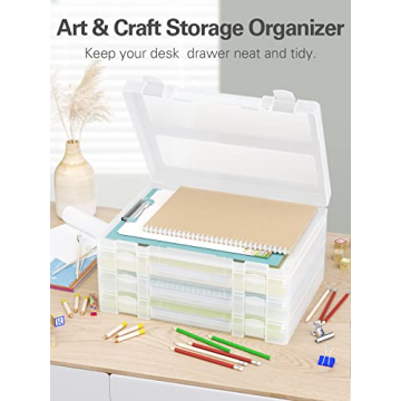 iBune 4 Pack Scrapbook Paper Storage Boxes for Organized Crafts