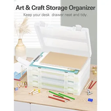 iBune 4 Pack Scrapbook Paper Storage Boxes for Organized Crafts