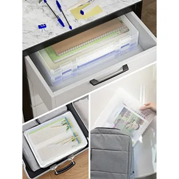 iBune 4 Pack Scrapbook Paper Storage Boxes for Organized Crafts