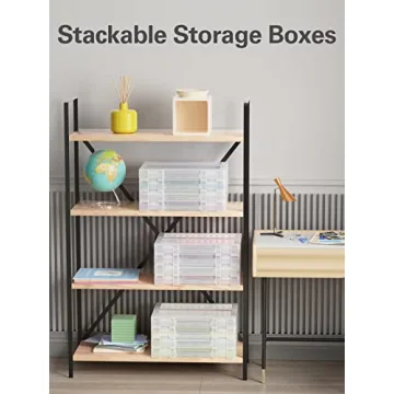 iBune 4 Pack Scrapbook Paper Storage Boxes for Organized Crafts