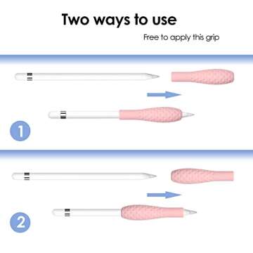 ProElife Ergonomics Grip Holder Silicone Protective Sleeve Cover for Apple Pencil 1st 2nd Generation iPad Pro 11'' 12.9'' 2021/2020/2018 Stylus Accessories Kits (Pink)