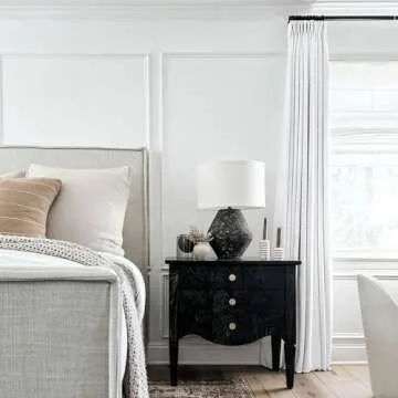 Elegant TWOPAGES Faux Linen Blackout Curtain Panel