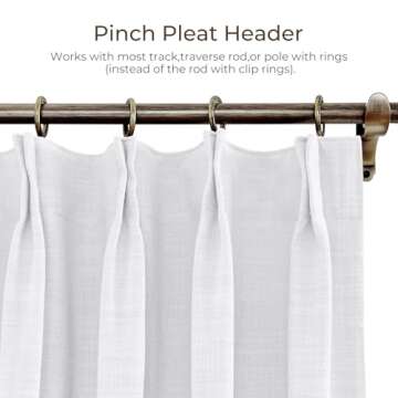 Elegant TWOPAGES Faux Linen Blackout Curtain Panel