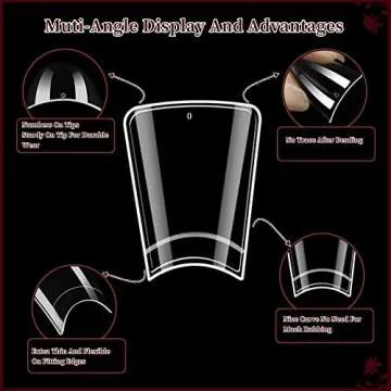 BOMOQING 500pcs Duck Nail Tips, Clear Duck Feet Fan Flare Nail Tips for Acrylic Nails, Y2K Vibe Half Cover Wide French False Nail Extension Tips