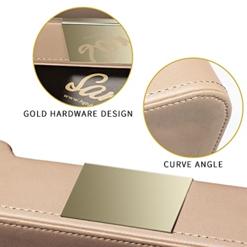 SANZIE Luxury Leather Tray Desktop Storage Catchall Organizer Decorative Tray for Entryway Table to hold Jewelry Watch Cosmetics Keys Phone Wallet Home & Office Accessories (Taupe)