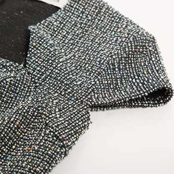 Women's Elegant Cap Sleeve Dress Tweed Plaid HIPS-Wrapped Pencil Dress for Work