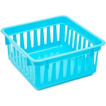 Bright Creations 12-Pack Colorful Small Storage Baskets Plastic Bins for Organizing Shelves and Desks, Arts and Crafts Containers for Home, School, Office (4 Colors, 5.3 x 5.3 x 2.4 in)