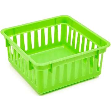 Bright Creations 12-Pack Colorful Small Storage Baskets Plastic Bins for Organizing Shelves and Desks, Arts and Crafts Containers for Home, School, Office (4 Colors, 5.3 x 5.3 x 2.4 in)