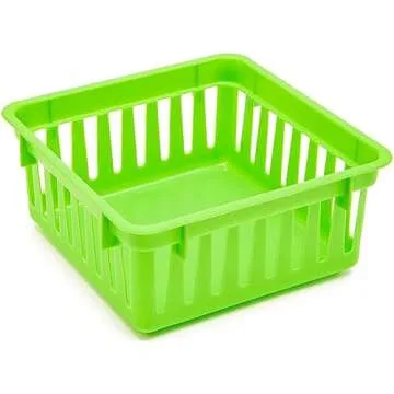 Bright Creations 12-Pack Colorful Small Storage Baskets Plastic Bins for Organizing Shelves and Desks, Arts and Crafts Containers for Home, School, Office (4 Colors, 5.3 x 5.3 x 2.4 in)