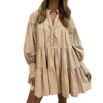 Roiii Women’s A-Line Lace Button Down Dress - Stylish & Comfortable