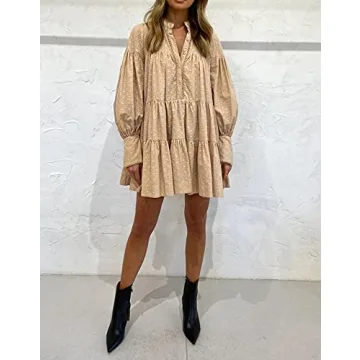 Roiii Women’s A-Line Lace Button Down Dress - Stylish & Comfortable