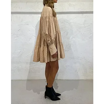 Roiii Women’s A-Line Lace Button Down Dress - Stylish & Comfortable