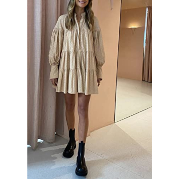 Roiii Women’s A-Line Lace Button Down Dress - Stylish & Comfortable