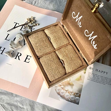 Rustic Wooden Wedding Ring Box for Rings - Touch Collection