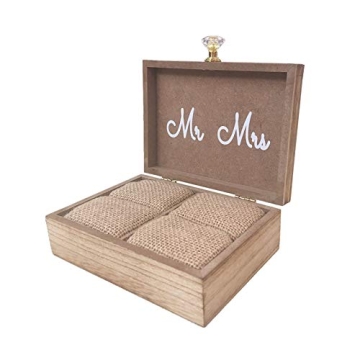 Rustic Wooden Wedding Ring Box for Rings - Touch Collection