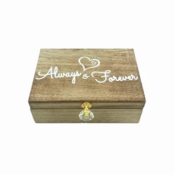 Rustic Wooden Wedding Ring Box for Rings - Touch Collection
