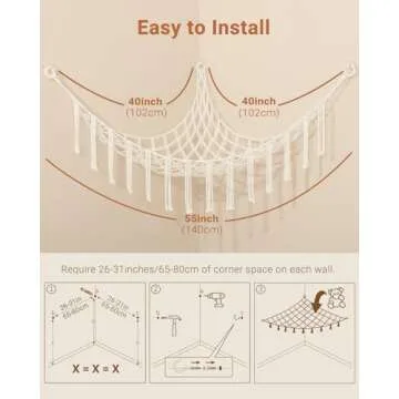 iKeelo 2 Pack Stuffed Animal Storage Hammock Net, Nursery Hanging Organizer for Teddy Bears and Plush Toys, Large Corner Stuffy Holder for Kids Bedroom and Playroom