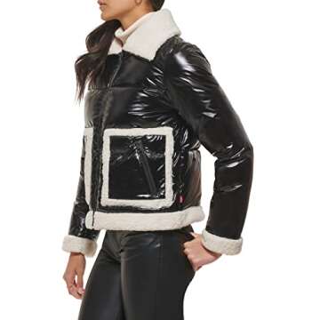 Levi's Women's Breanna Faux Fur Puffer Jacket in Black