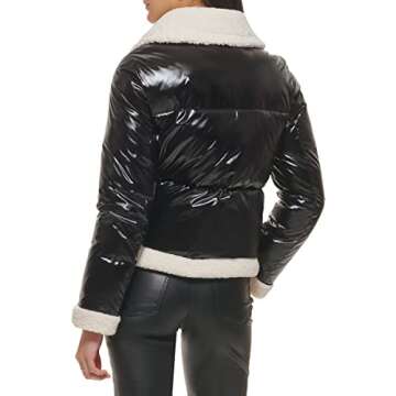 Levi's Women's Breanna Faux Fur Puffer Jacket in Black