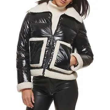 Levi's Women's Breanna Faux Fur Puffer Jacket in Black