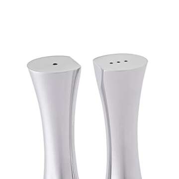 nambe Kissing Salt & Pepper Shakers | 2-Piece Set | Kitchen Tool | Salt Sugar Spice Pepper Seasoning Bottle for Table, RV, Camp, BBQ | 1.5-Ounce | Made of Metal Alloy | Designed by Karim Rashid