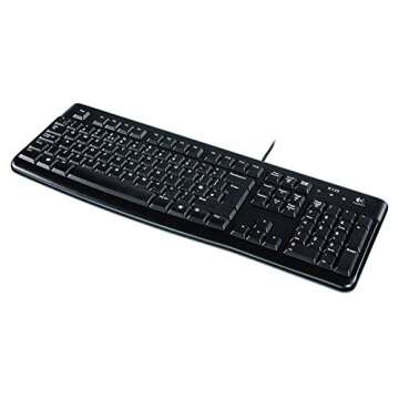 Logitech K120 USB Wired Keyboard for Home & Office Efficiency