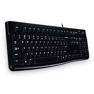 Logitech K120 USB Wired Standard Keyboard - Reliable & Durable