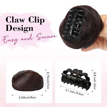 REECHO 2 PCS Mini Claw Clip in Messy & Cat Ears Hair Bun Extensions HB001 Wig Accessory Updo Hairpie...